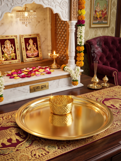 Elegant Brass Pooja Thali