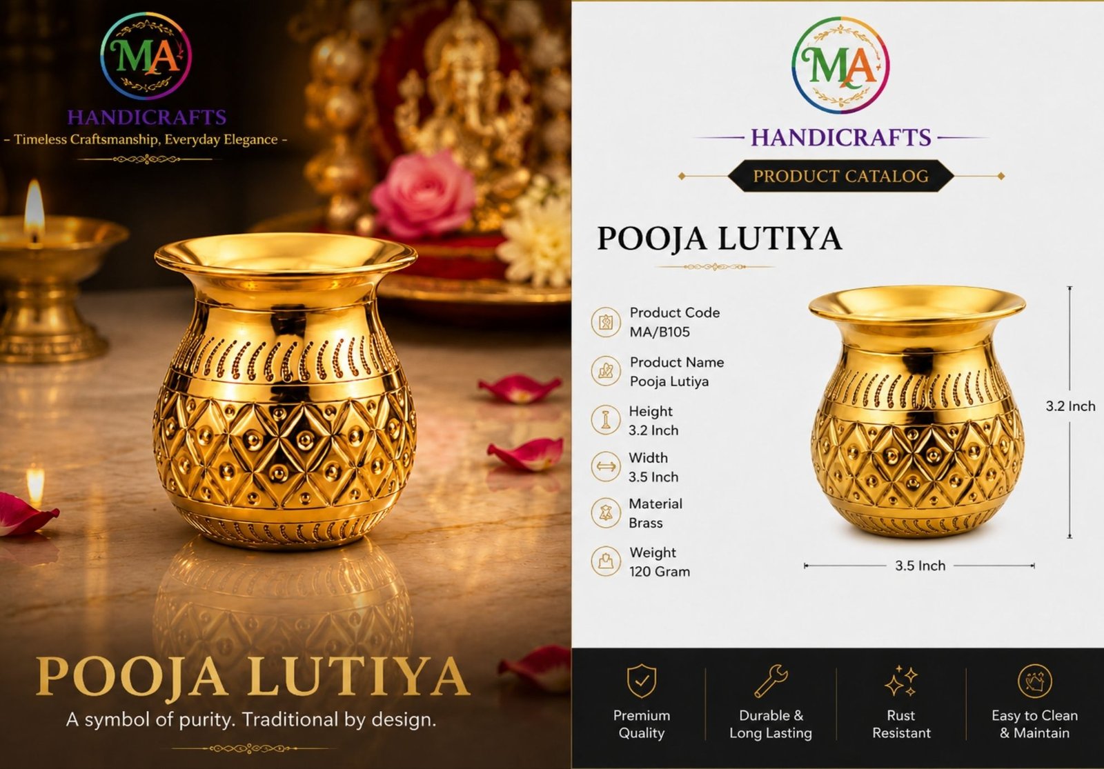Elegant Brass Lutiya B105 - Image 4