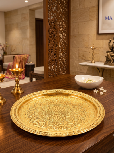 Elegant Brass Pooja Thali