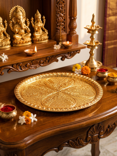 Elegant Brass Pooja Thali