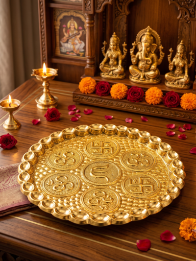 Elegant Brass Pooja Thali