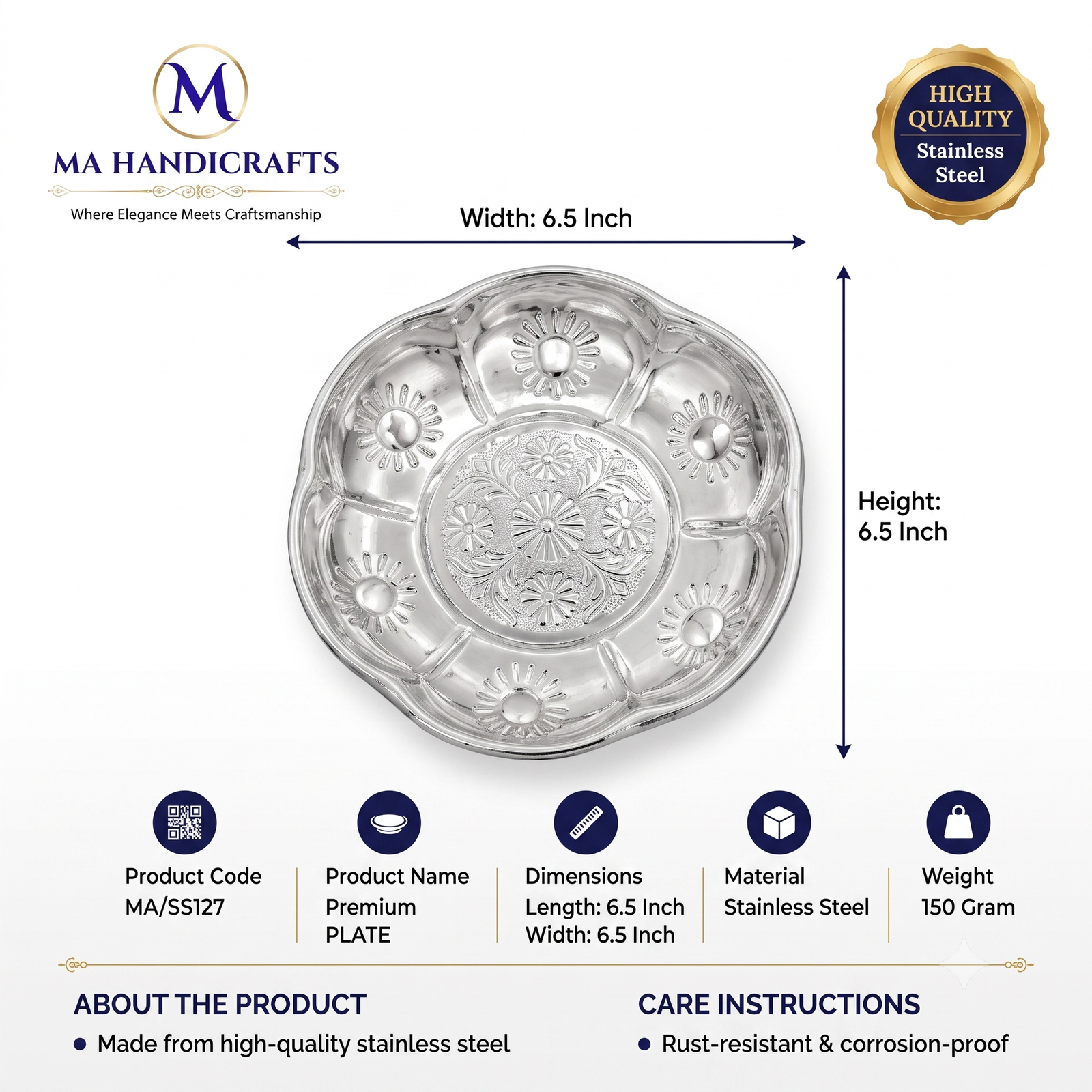 Durable Stainless Steel Tray - Image 2