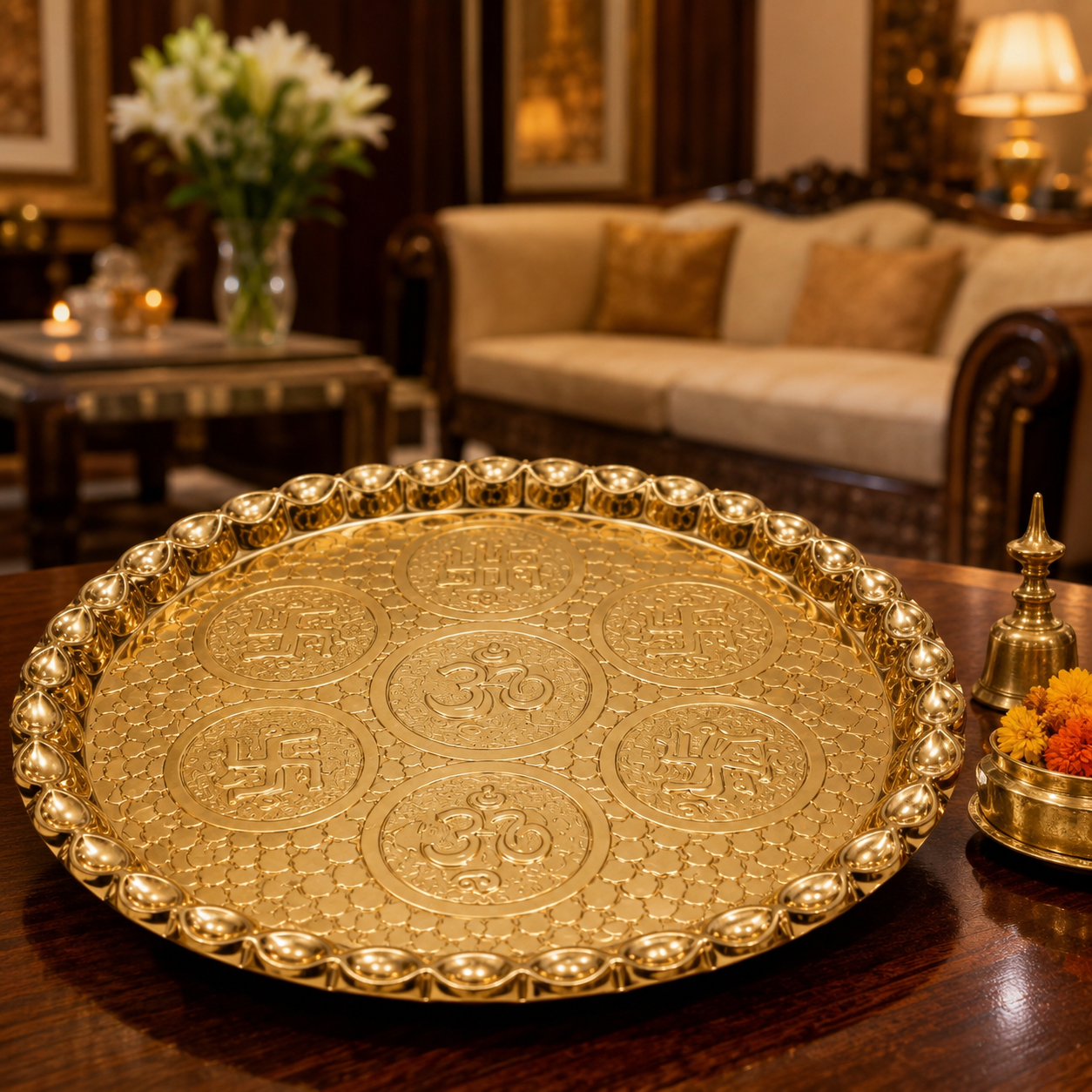 Elegant Brass Pooja Thali