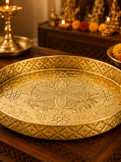 Elegant Brass Pooja Thali