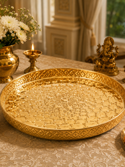 Elegant Brass Pooja Thali