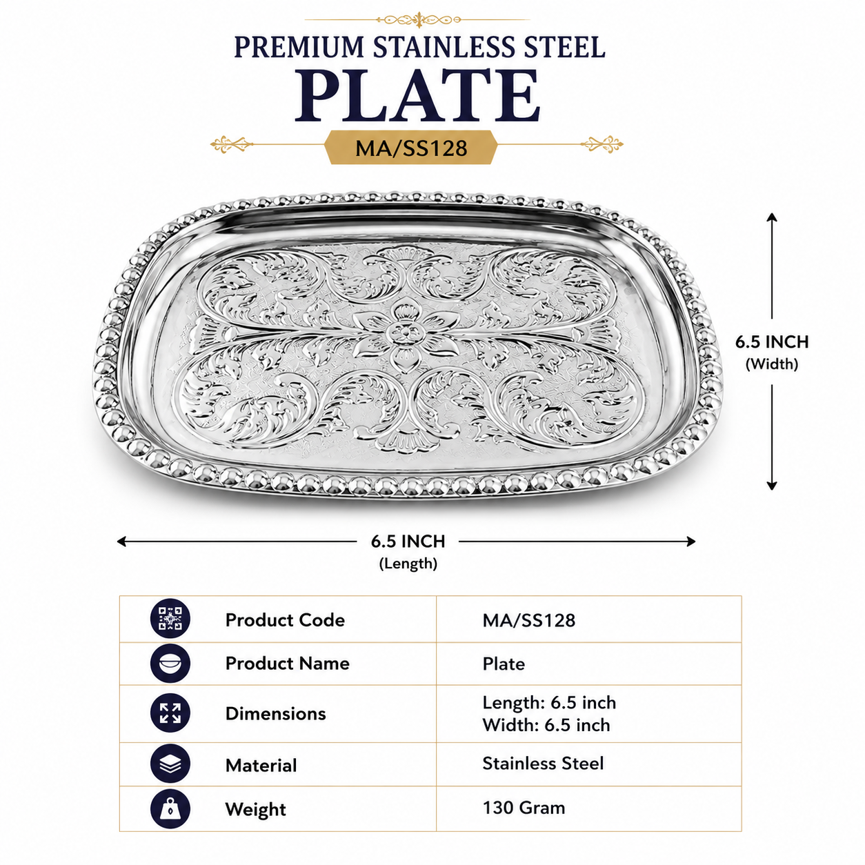 Durable Stainless Steel Tray - Image 2